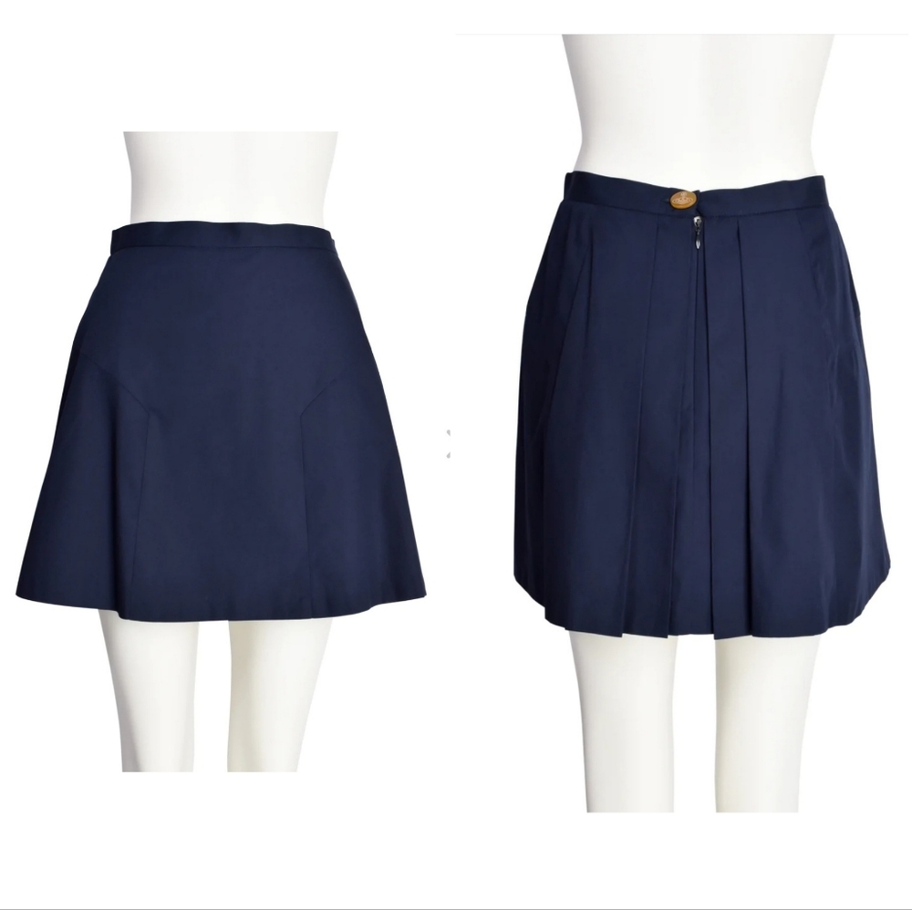Vivienne Westwood Navy Pleated Skirt